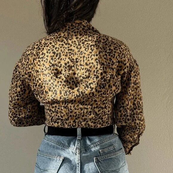 Zara Trf Collection Leopard Print Button Down Blouse Size XL - Picture 4 of 12